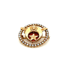Load image into Gallery viewer, Antique Woman’s Egyptian Revival Masonic Shriners Eastern Star Pin 14k Yellow Gold 3.9g