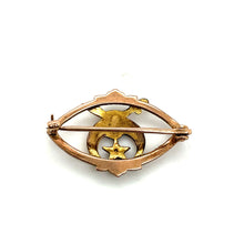 Load image into Gallery viewer, Antique Woman’s Egyptian Revival Masonic Shriners Eastern Star Pin 10k Yellow Gold Ruby 1.36g