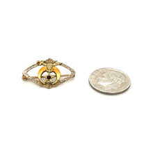 Load image into Gallery viewer, Antique Woman’s Egyptian Revival Masonic Shriners Eastern Star Pin 10k Yellow Gold Ruby 1.36g