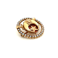 Load image into Gallery viewer, Antique Woman’s Egyptian Revival Masonic Shriners Eastern Star Pin 14k Yellow Gold 3.9g