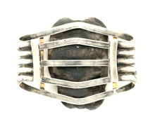 Load image into Gallery viewer, Southwestern Sterling Silver, 14k Gold And Turquoise Cuff Bracelet
