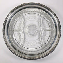 Load image into Gallery viewer, Watson Co Large Pierced Sterling Silver And Crystal Section Serving Platter B150
