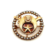 Load image into Gallery viewer, Antique Woman’s Egyptian Revival Masonic Shriners Eastern Star Pin 14k Yellow Gold 3.9g
